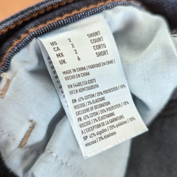 American Eagle Hi-Rise Jegging Super Super Stretch Dark Blue Size 2 Short - Picture 9 of 10